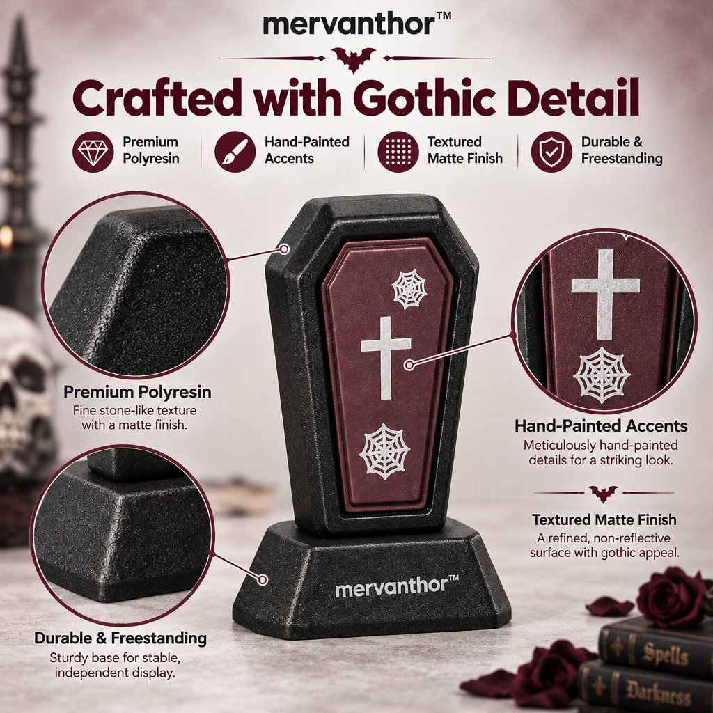 mervanthor™ Gothic Coffin Resin Tabletop Figurine