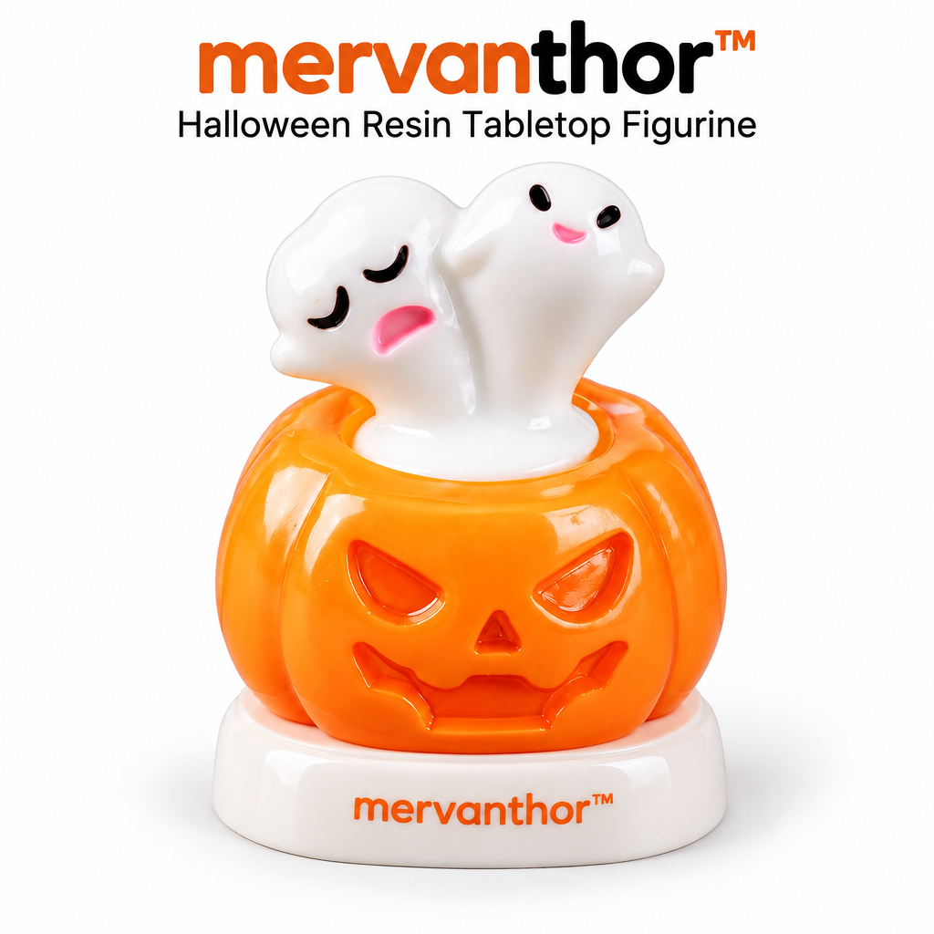 mervahtor™ Halloween Ghosts in Pumpkin Resin Tabletop Figurine