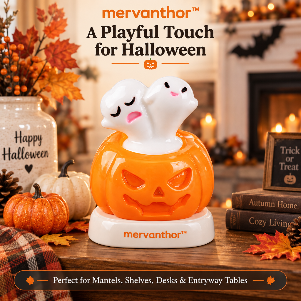 mervahtor™ Halloween Ghosts in Pumpkin Resin Tabletop Figurine