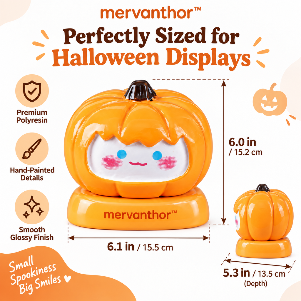 mervanthor™ Peekaboo Ghost Pumpkin Resin Tabletop Figurine