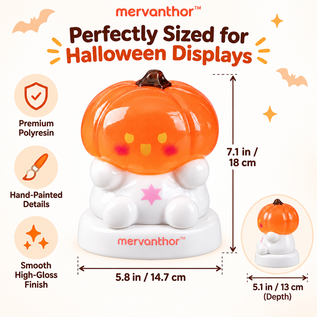 mervanthor™ Pumpkin Head Ghost Resin Tabletop Figurine