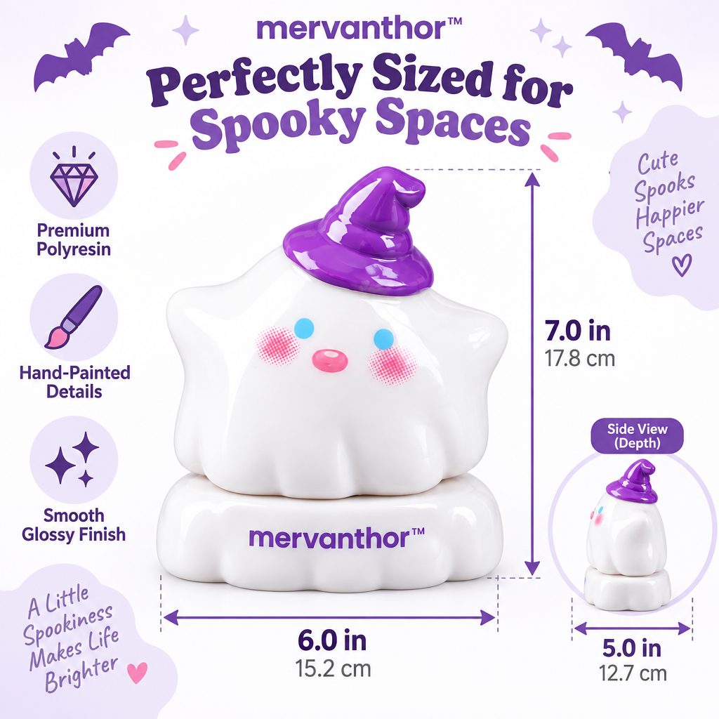 mervanthor™ Witch Hat Ghost Resin Tabletop Figurine