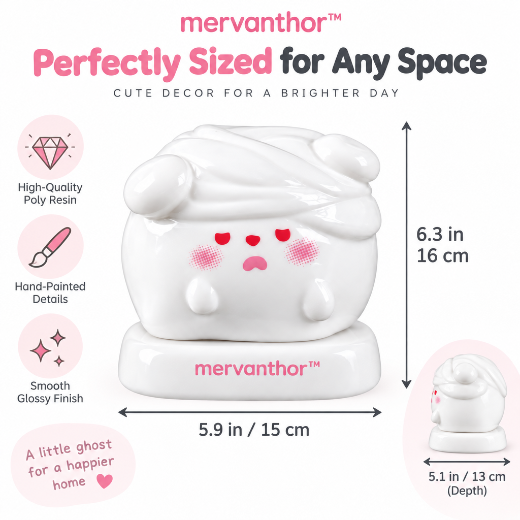 mervanthor™ Cozy Sleepy Ghost Resin Tabletop Figurine