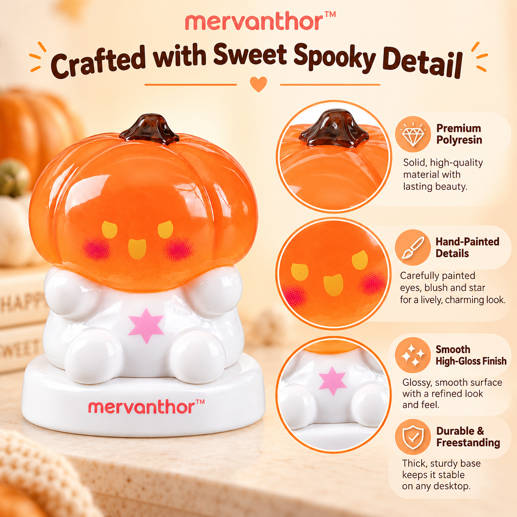 mervanthor™ Pumpkin Head Ghost Resin Tabletop Figurine