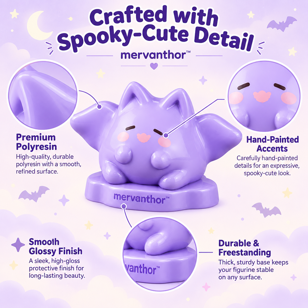 mervanthor™ Sleepy Bat Cat Resin Tabletop Figurine