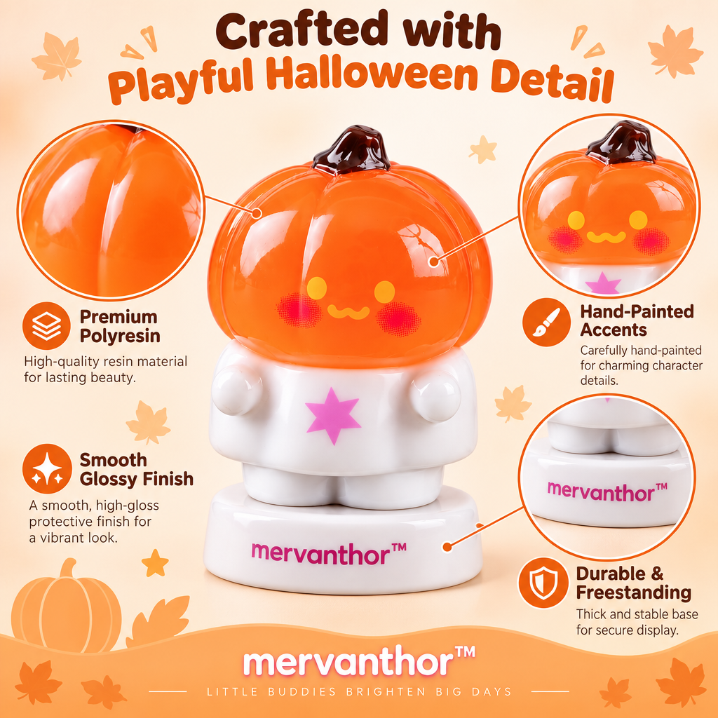 mervanthor™ Pumpkin Head Buddy Resin Tabletop Figurine