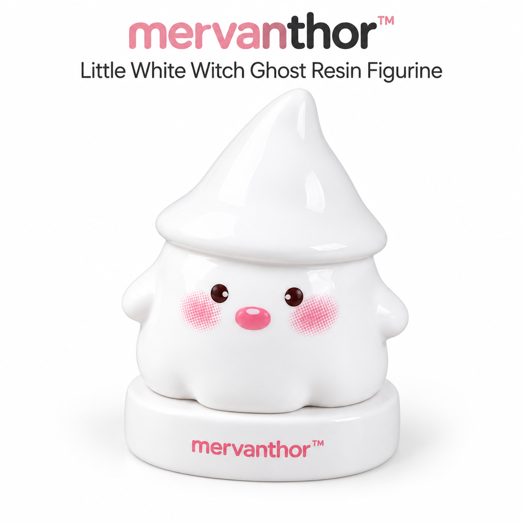 mervanthor™ Little White Witch Ghost Resin Tabletop Figurine