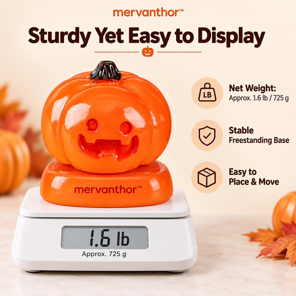 mervanthor™ Smiling Pumpkin Resin Tabletop Figurine