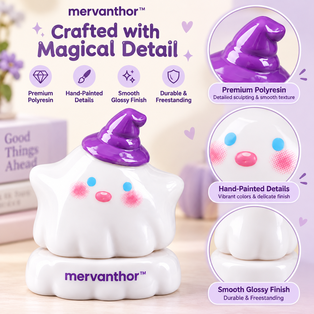 mervanthor™ Witch Hat Ghost Resin Tabletop Figurine