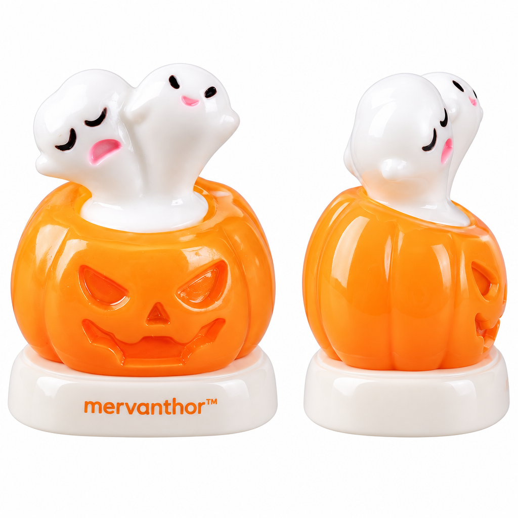 mervahtor™ Halloween Ghosts in Pumpkin Resin Tabletop Figurine