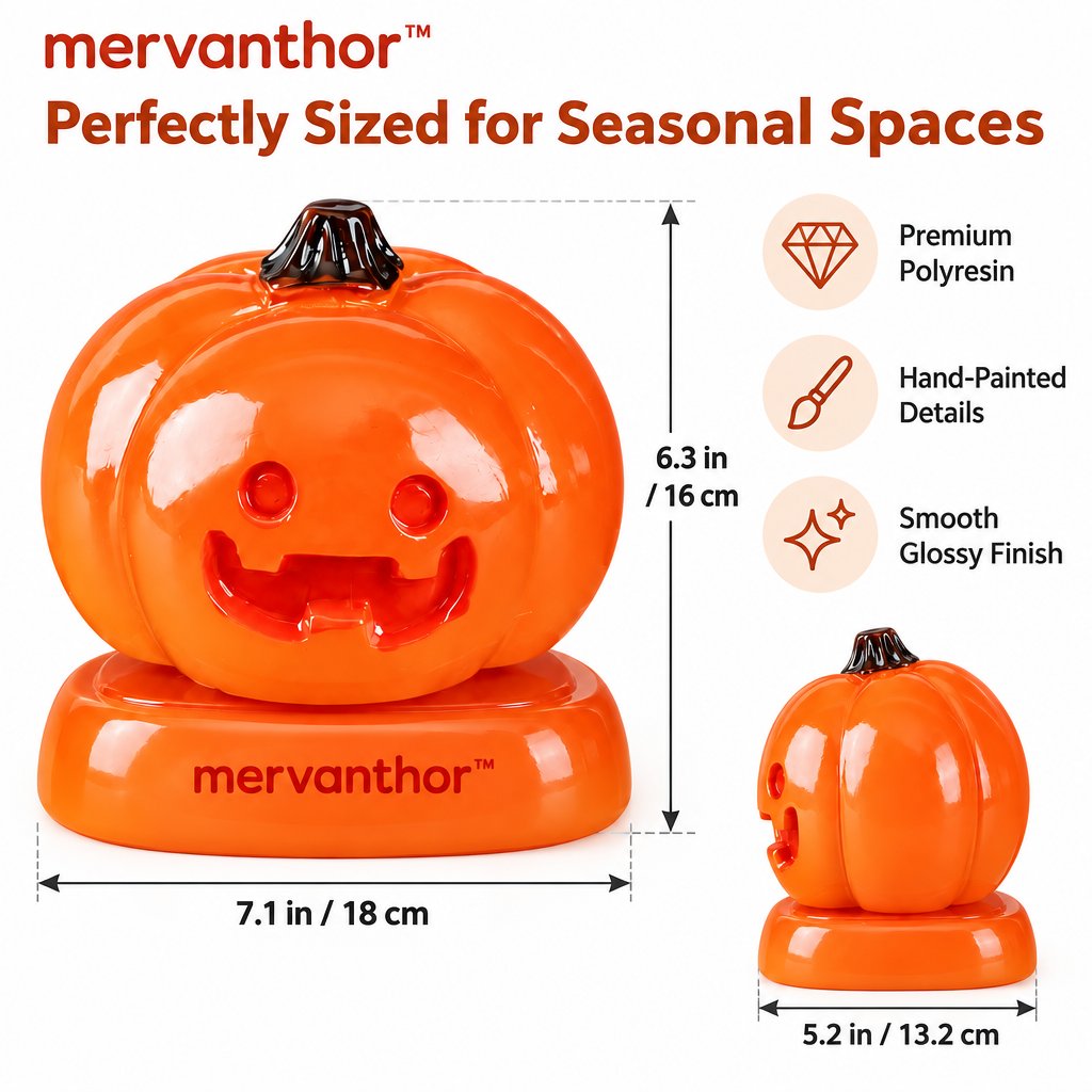 mervanthor™ Smiling Pumpkin Resin Tabletop Figurine